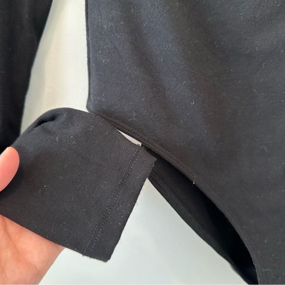 Rachel Parcell Cutout Bodysuit Black Jet Bodycon Turtleneck Going Out Top Mock - Picture 10 of 16